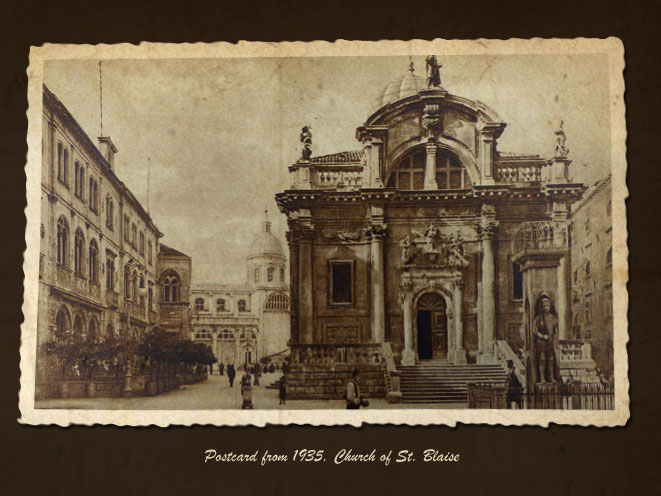 Postcard from 1935. Church of St. Blaise